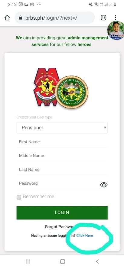 prbs ph pensioner login password 2021